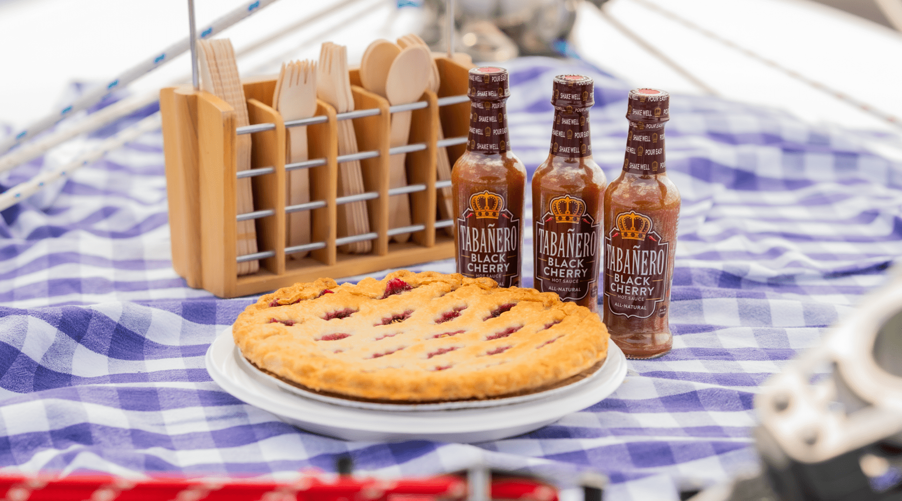 Homemade Cherry Pie with Tabañero Black Cherry Sauce