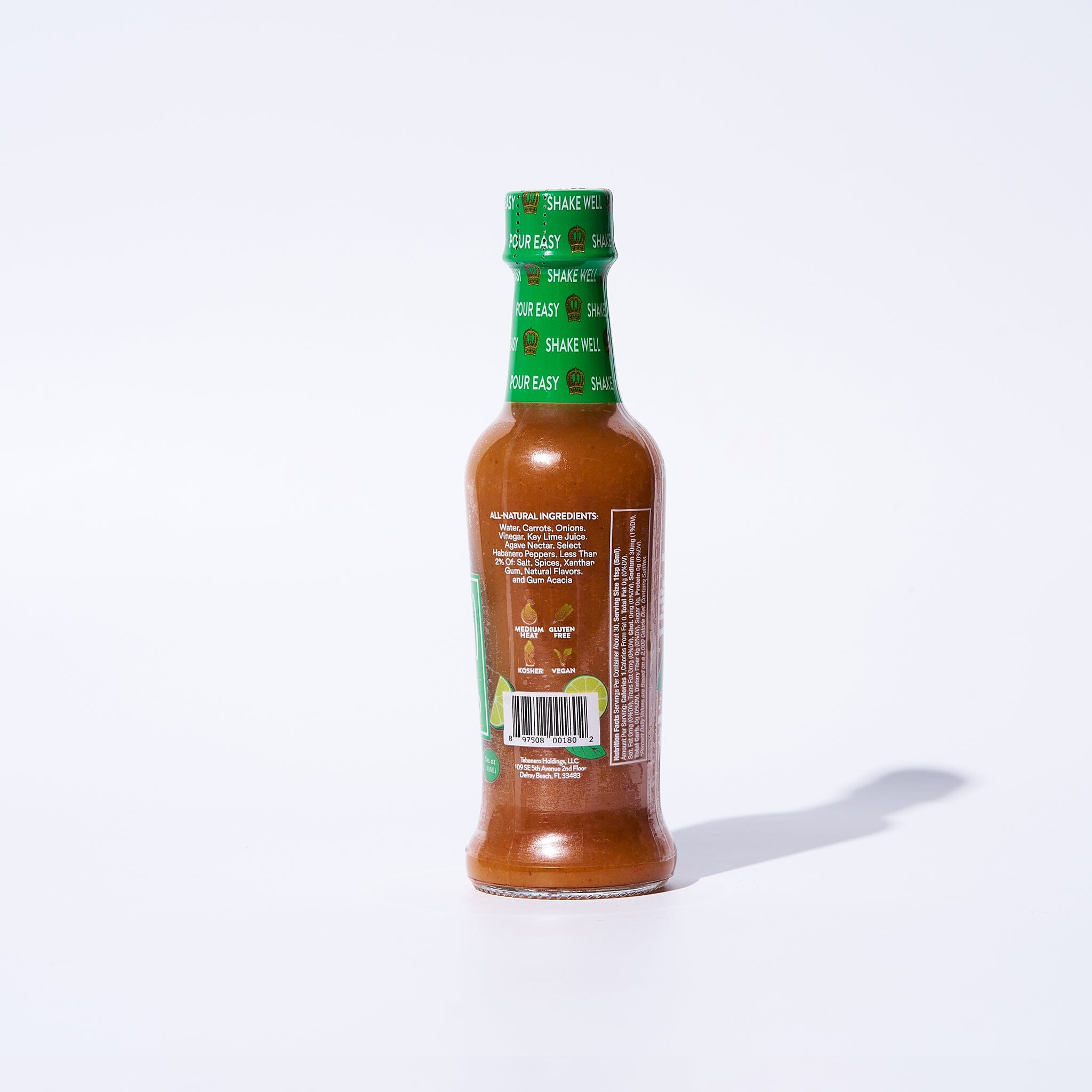 TabaƱero Key Lime Habanero Kosher Gluten-Free Vegan All-Natural Hot Sauce