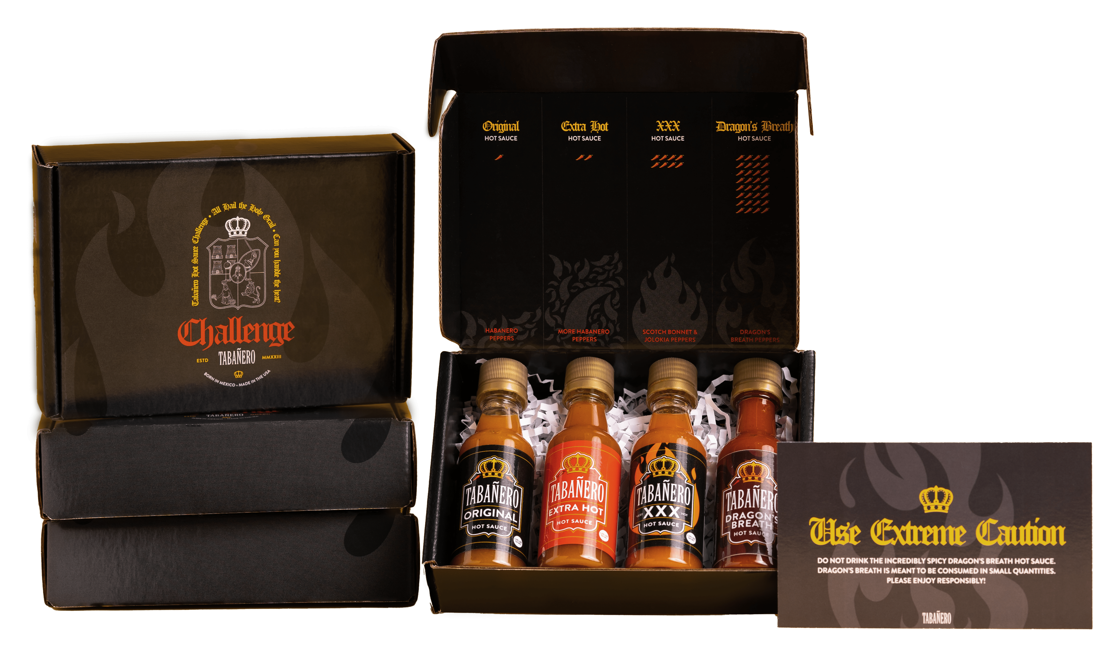 Tabañero Holy Grail Hot Sauce Challenge Gift Box Kosher Gluten-Free Vegan All-Natural Hot Sauce