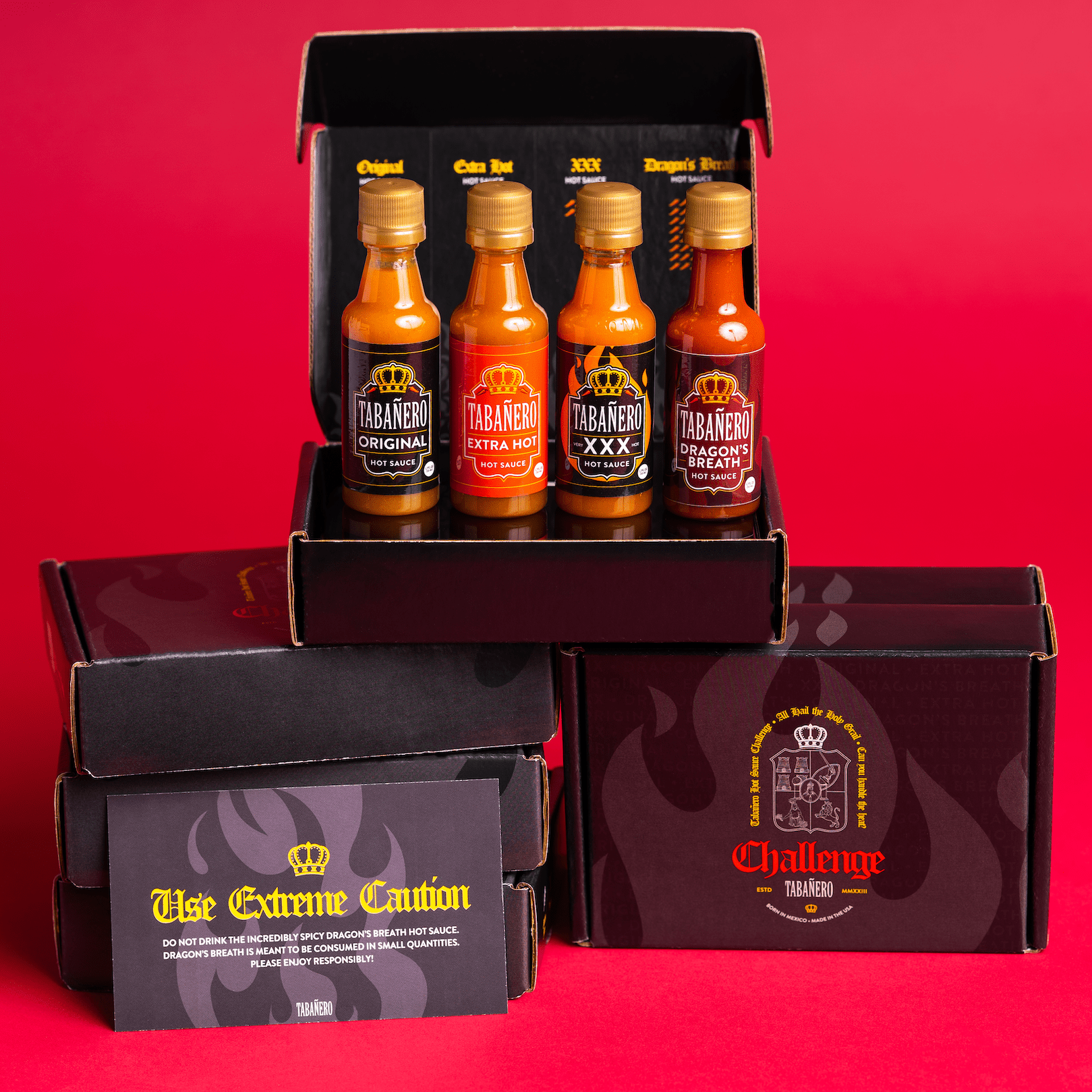 Tabañero Holy Grail Hot Sauce Challenge Gift Box Kosher Gluten-Free Vegan All-Natural Hot Sauce minis