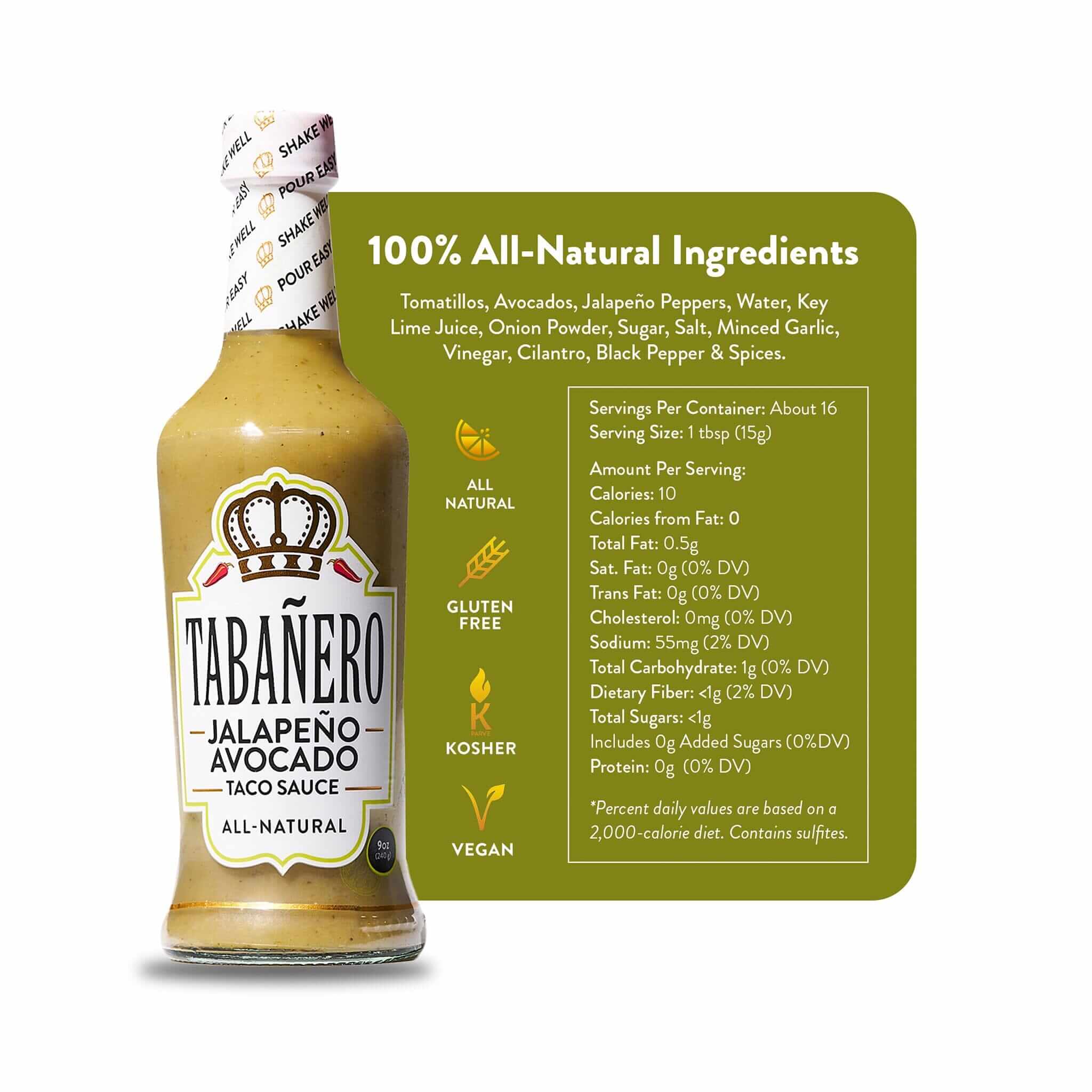 TabaƱero JalapeƱo Avocado Taco Sauce - Tabanero