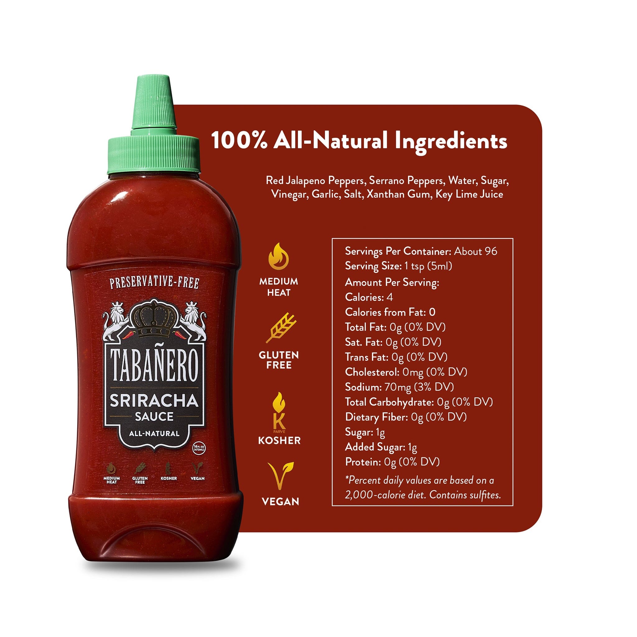 Sriracha Sauce (16 oz.) - Tabanero