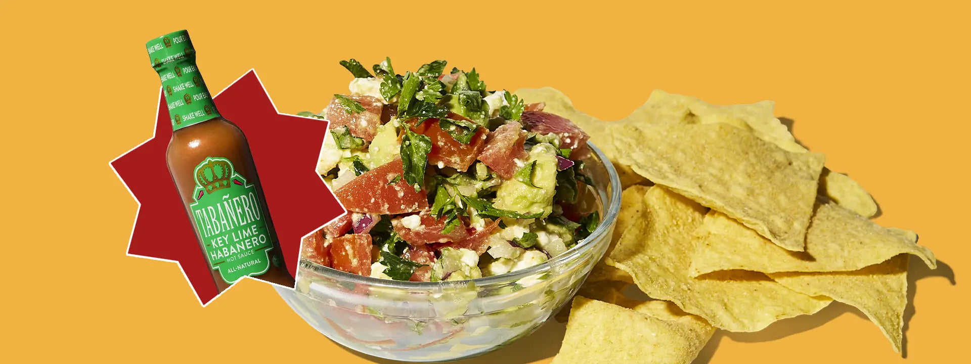 Healthy Snacking Gets Spicy: Avocado Tomato Feta Chip Dip Recipe with Tabañero Key Lime Habanero Hot Sauce