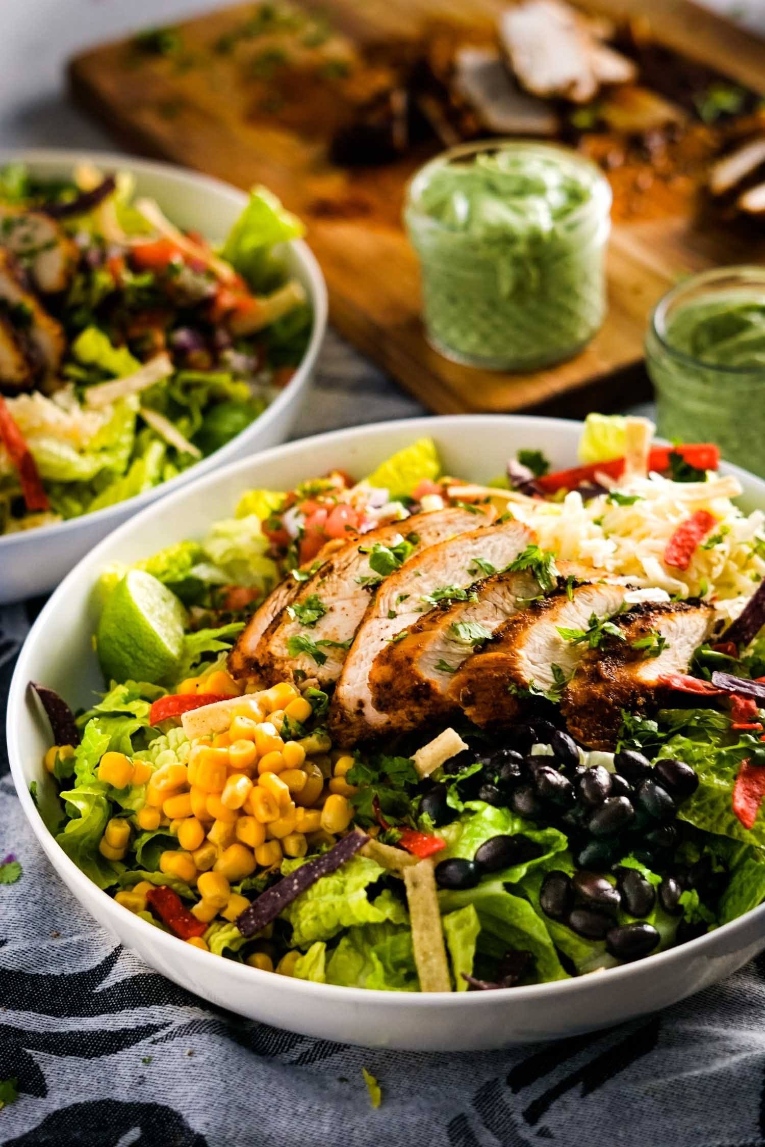Southwest Chicken Salad with Tabañero Green Goddess Dressing