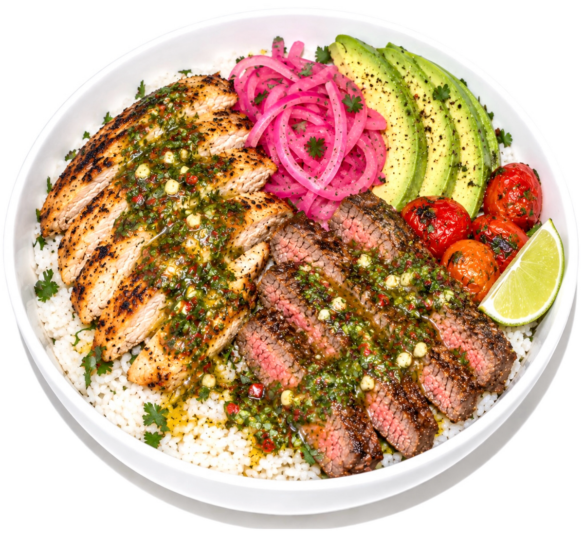 Tabañero Scotch Bonnet Chimichurri Chicken & Steak Bowl